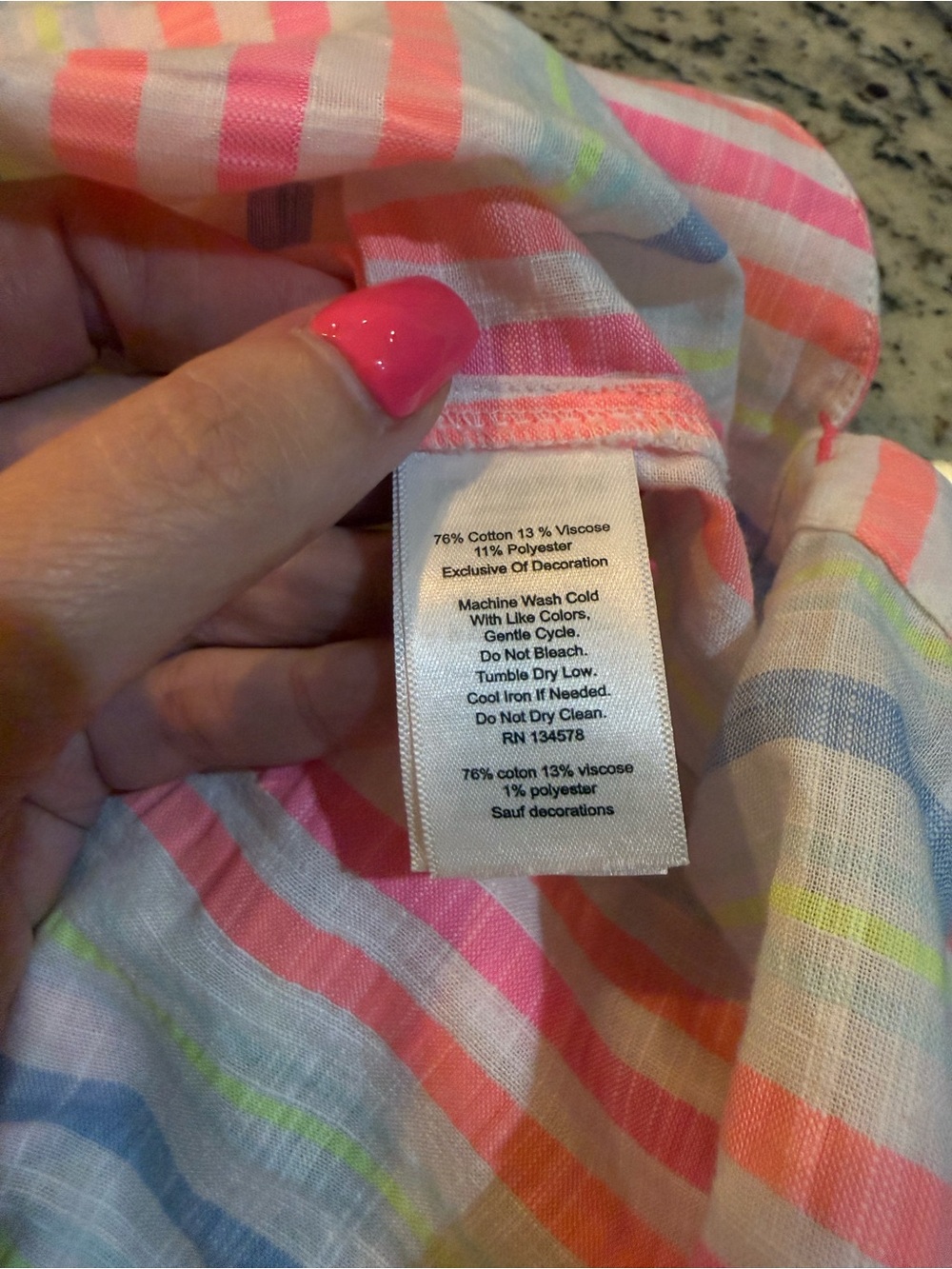 Vineyard Vines Striped Tunic Top - Pink, Blue, Yellow & Cream - Picture 6 of 8